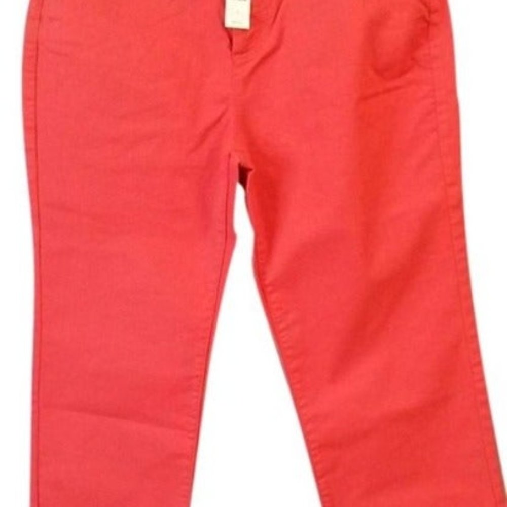 Talbots Orange Jeans Curvy Pants Size 4 Cropped Capri Denim NWT